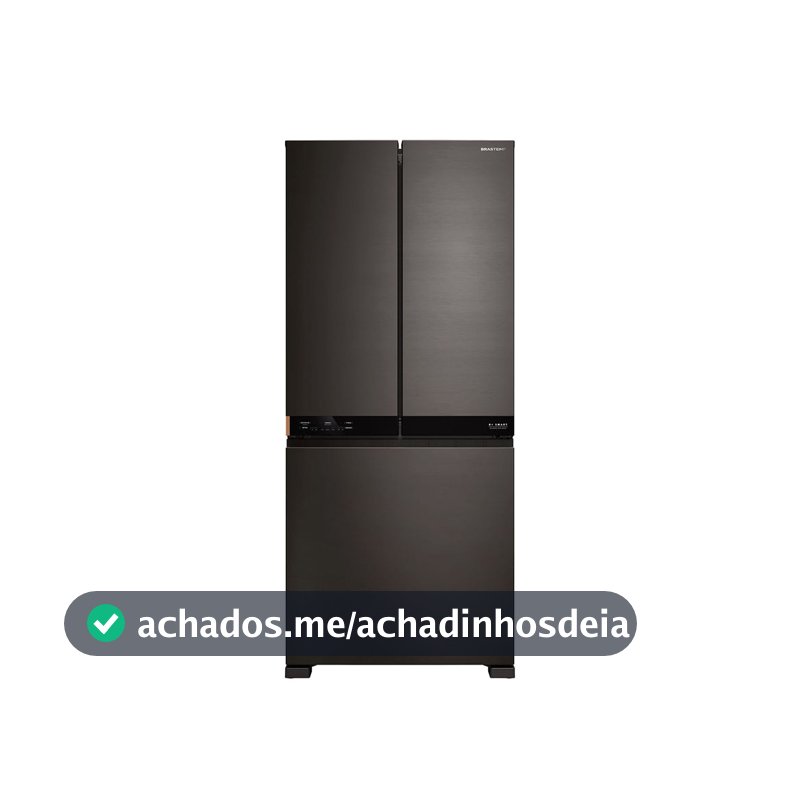 Geladeira Inteligente B= Smart 3 Portas French Door Frost Free 630L cor Black Inox Brastemp - BRO88AE