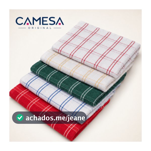 Kit 5 Panos de Prato Copa Chess Atoalhado Xadrez Grande 45x65 Algodão Absorvente Cozinha Felpudo Sortido