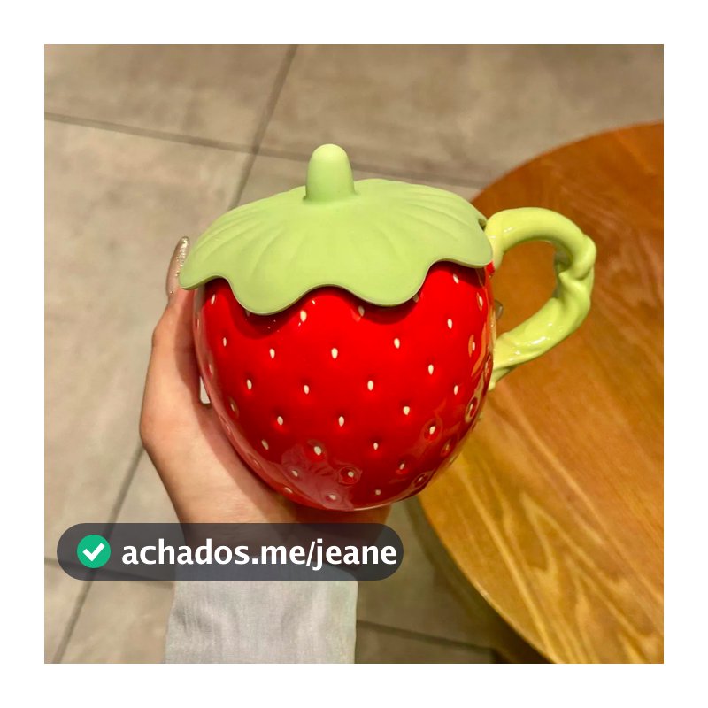 Menina coração caneca morango caneca ins presente de aniversário menina bonito morango copo de água presente para amigo