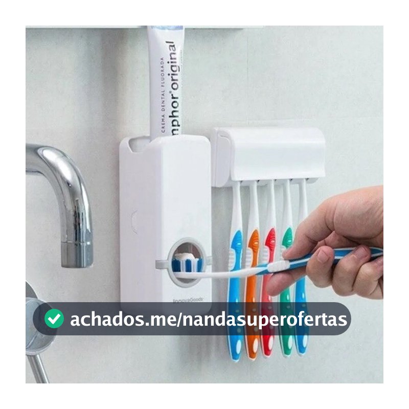 Dispenser Pasta De Dente Creme Dental Porta Escova Com Suporte Prático Econômico
