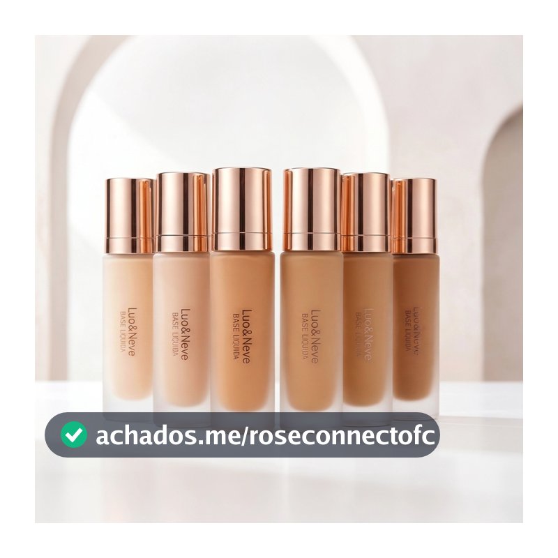 Base Líquida 40ml Cobertura Duradoura Efeito Matte e Natural-Lua&Neve