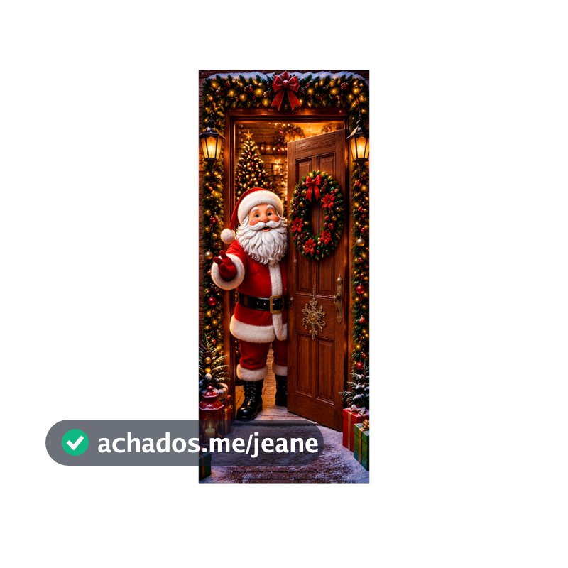 Cobertura Da Porta  em tecido sublimado Decorção de Natal