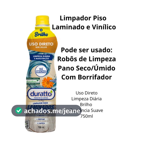 Limpador Para Piso Laminado e Vinilico Uso Direto 750ml Duratto