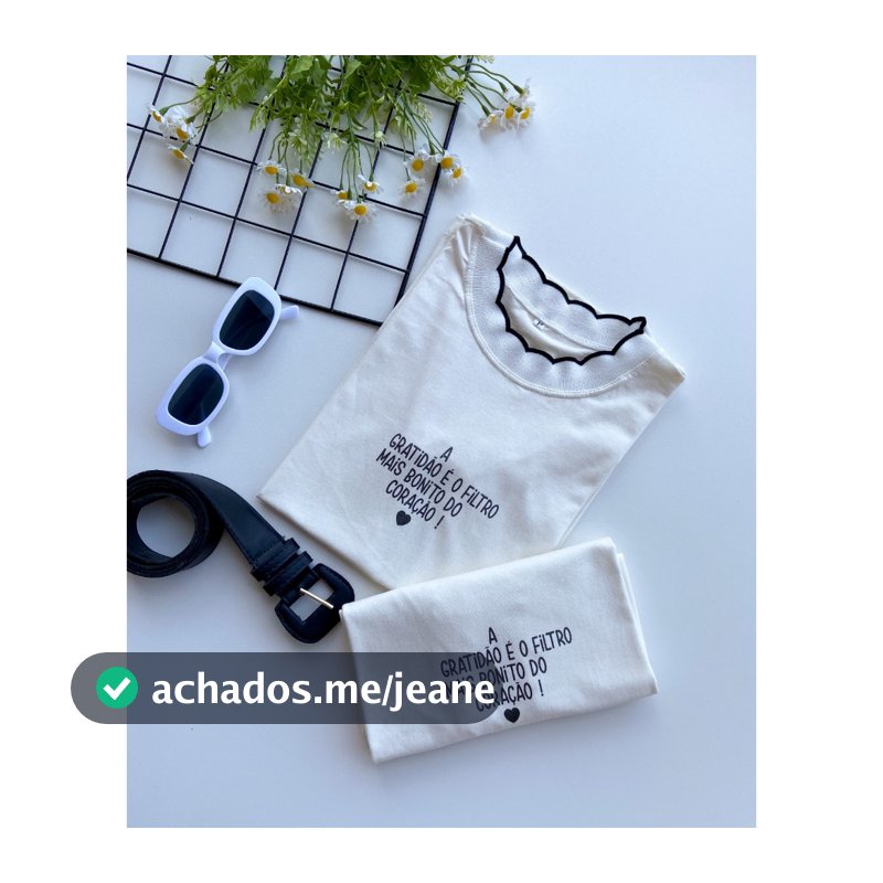 Blusa Tshirt Baby Look Camiseta Gola Lurex