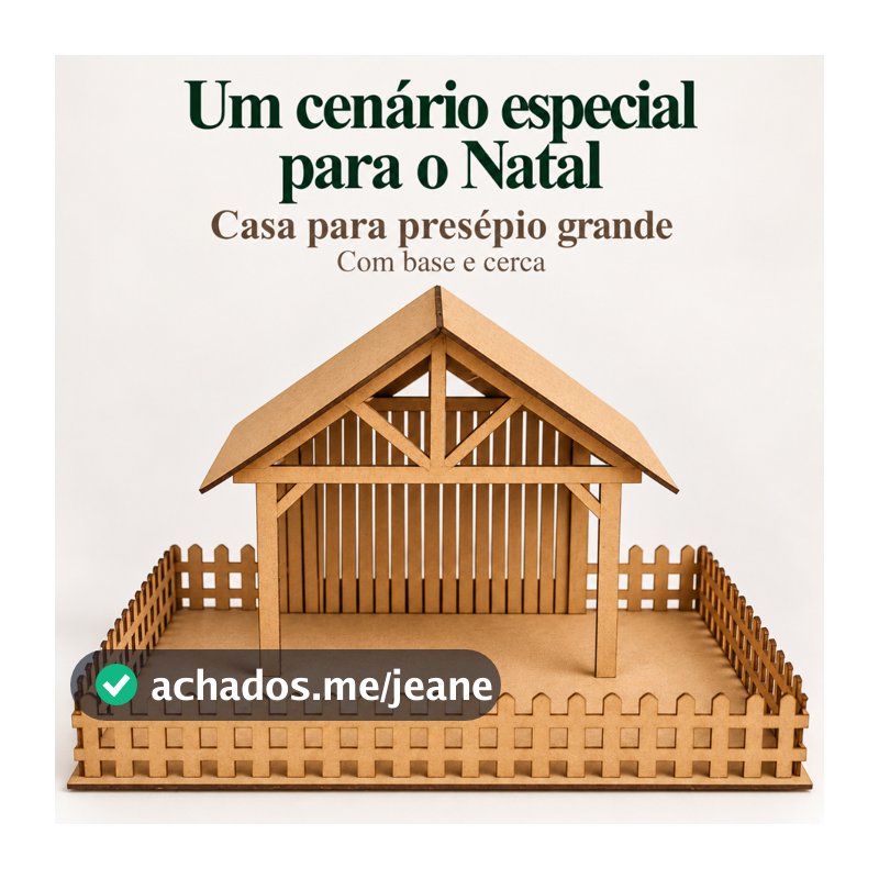 Casa para Presépio em MDF 3mm Grande – Decoração de Natal
