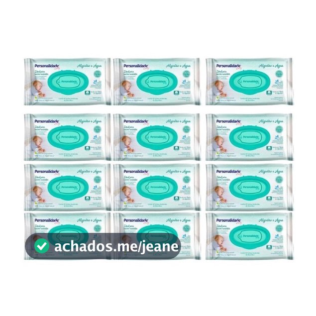 Kit C12 Toalha Umedecida Baby Algodão e Água C50