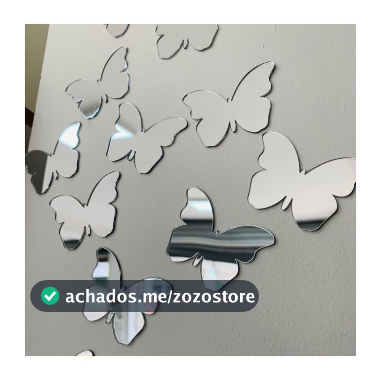 Espelho Decorativo Borboletas 20 peças 6cm Adesivo de Parede Infantil