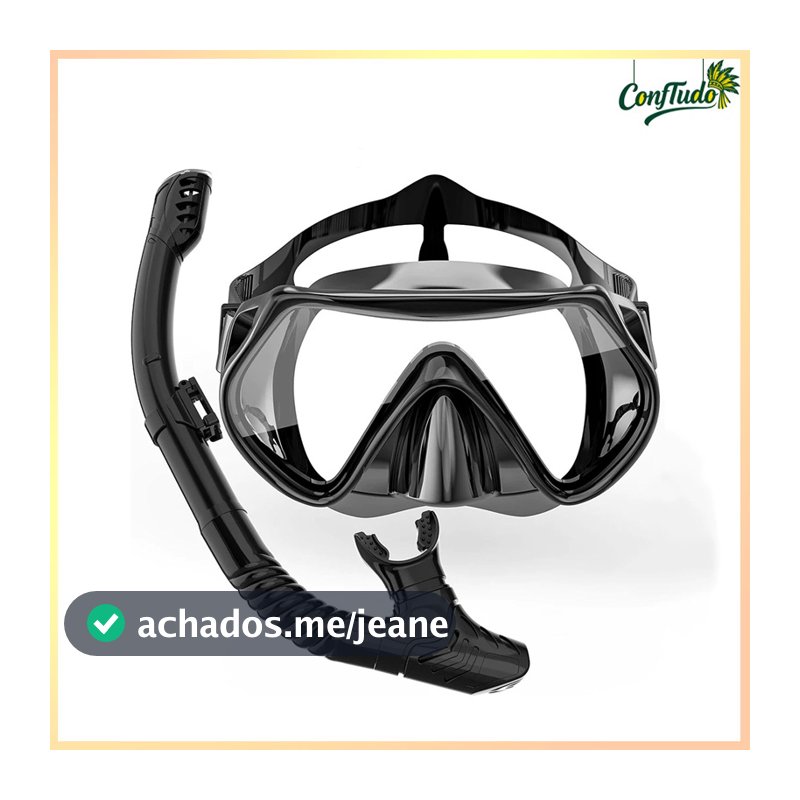Máscara de mergulho antifumaça e kit de snorkeling, óculos de mergulho com gáspea de silicone para piscina/snorkeling