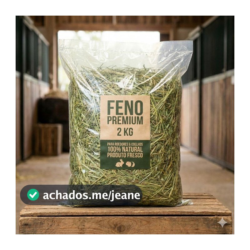 Feno 2kg Envio Imediato - Selecionado - Auxilia Desgaste Dentário e Digestão de Roedores