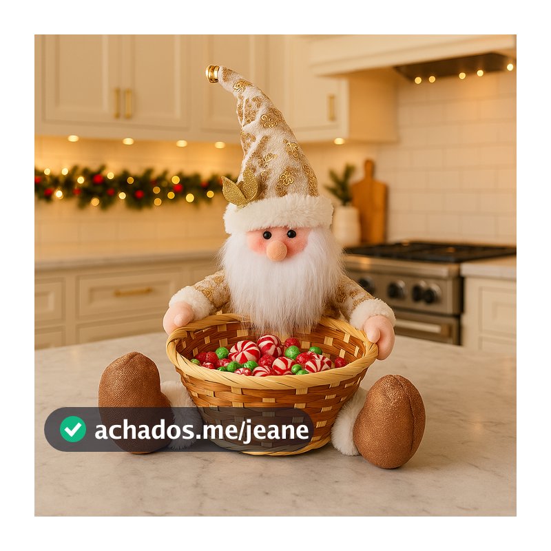 Cesto Porta Bala Natal Decoração Dourada Natalina Porta Treco Enfeite Mesa