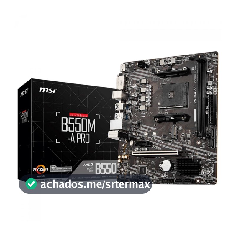 Placa Mãe MSI B550M-A PRO - AMD Ryzen AM4 - DDR4 - Matx - M.2 - Hdmi/dvi