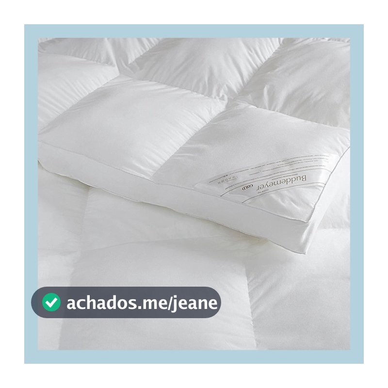 Pillow Top Queen Buddemeyer Vision Fill Gold Acetinado 100% Algodão Cor Branco 1,60m x 2,00m x 7cm