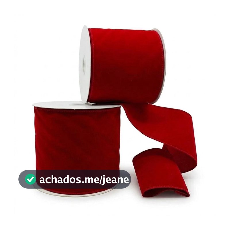 Fita Aramada Veludo Luxo 10cm x 9,14m Decoração Natal