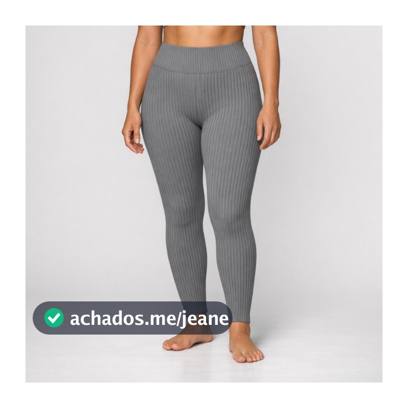 Calça Leg Fitness Feminino canelada 90% Poliamida 10% Elastano Premium