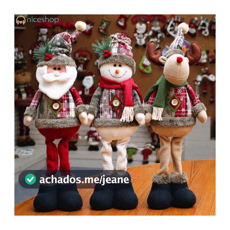 Conjunto Grande De Enfeites De Natal / Papai Noel / Boneco De Neve / Alce Para Decoração De Casa / Janela