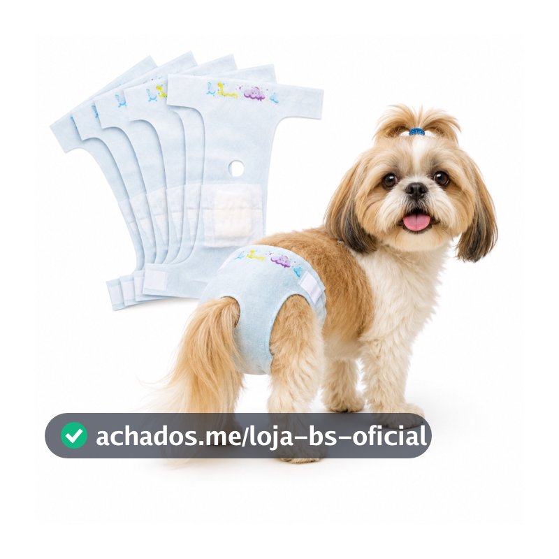 Fralda Descartável para Cães Fêmeas no Cio Kit com 15 Unidades Ajustável, Confortável e Higiênica