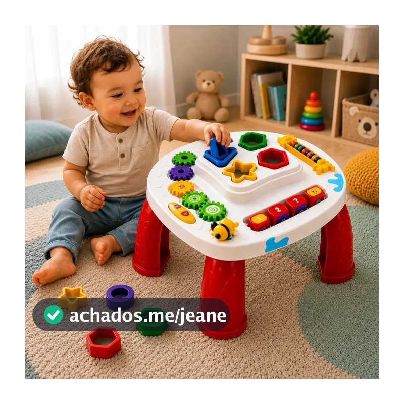 Mesa Didática Educativa Interativa Sensorial Infantil Divertida Primeira Infância