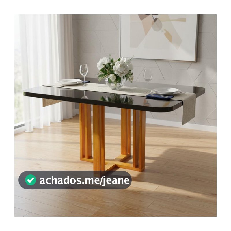 Mesa Paola 120x80 MDF/Vidro Bom Pastor