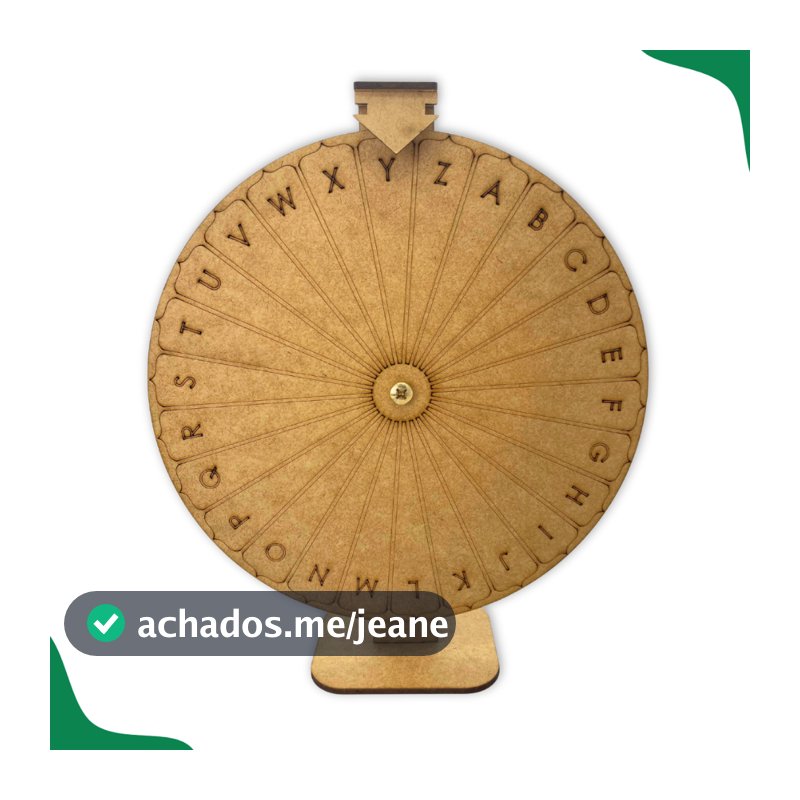 Roleta Da Sorte Portátil Gravada atrair clientes promoção Jogos Mdf Letras A a Z