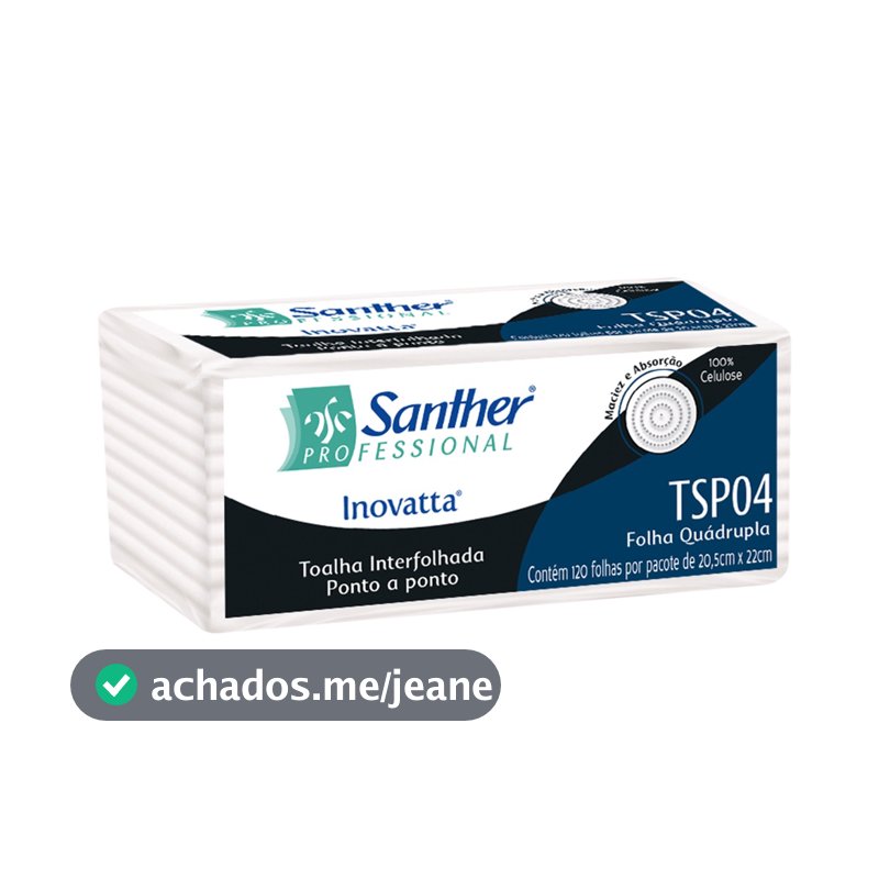 Papel Toalha Interfolha 2 Dobras Folha Quádrupla TSP04 120 folhas Inovatta