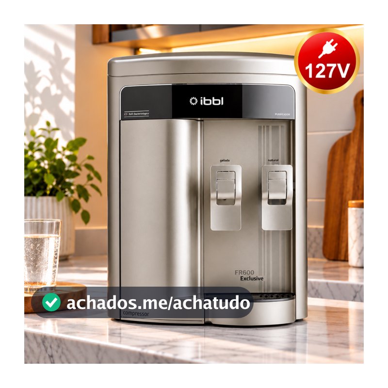 Purificador de Água IBBL FR600 Exclusive Prata Compressor 127V Água Gelada e Natural