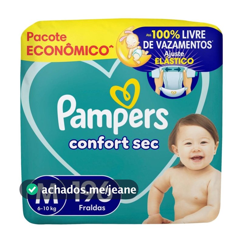 Fralda Pampers Confort Sec Ultra M 196 Unidades