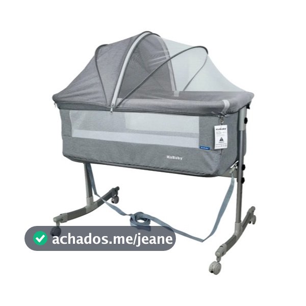 Berço Moisés Co-bed Cinza Com Mosquiteiro Cinza - KaBaby