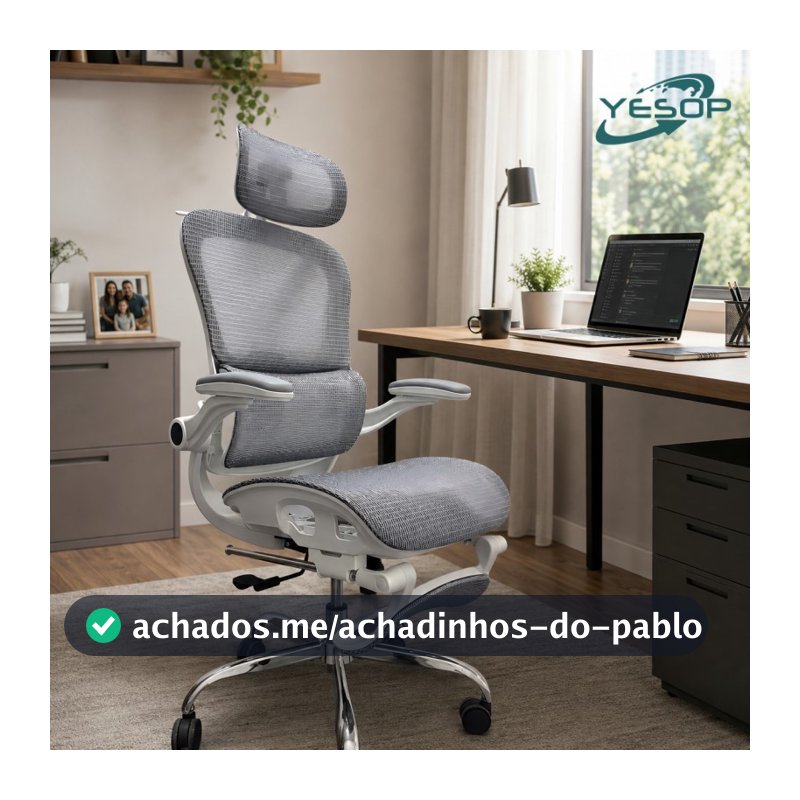 YESOP Cadeira Ergonômica Escritório Gamer Estudo Assento Zero Gravity Capacidade 150kg Cor Branco