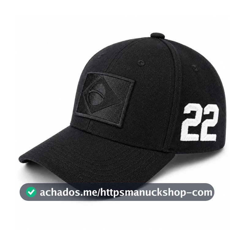 Boné Preto 22 Brasil Bordado Premium Aba Curva Ajustável
