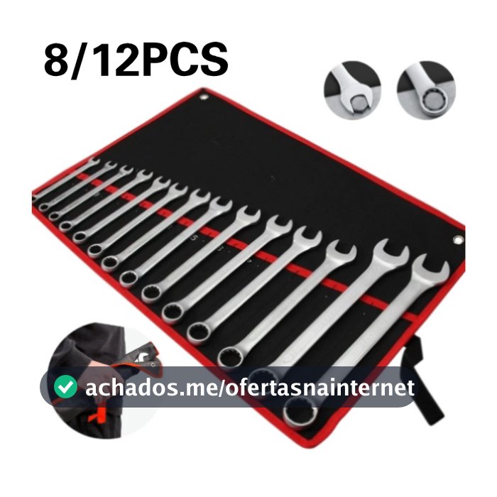 Jogo Chave Combinada Boca Estrela 12 Peças Profissional combinação de aço carbono Chave fixa
