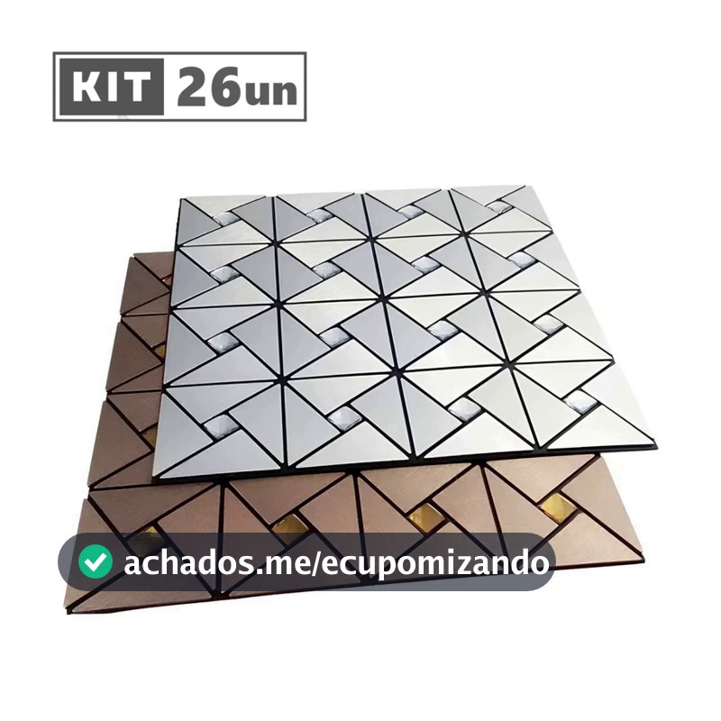 Kit 26 Placas Pastilha Autoadesiva Decorativa 3D Lavável Cozinha Banheiro Lavabo 30x30cm