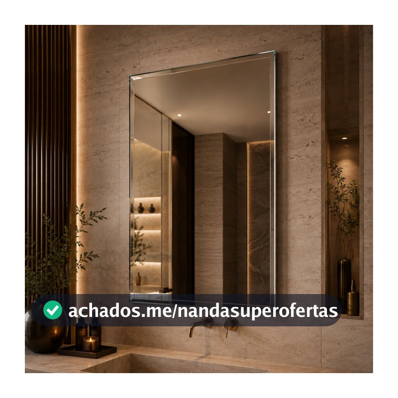 Espelho Mirano Paris 80x40cm Bisotê Grande Banheiro