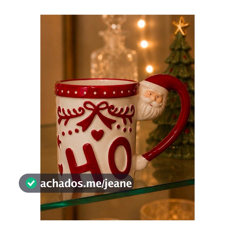 Caneca Natal De Porcelana 350ML Xícara Natalina Papai Noel