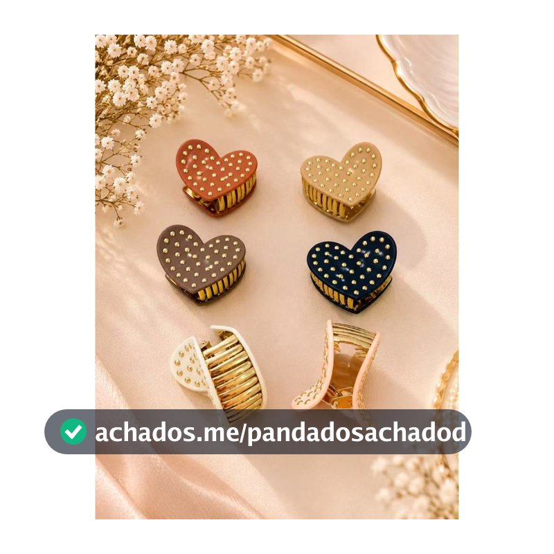 Piranha de Cabelo 7cm Elegance com Detalhes Dourados – Elegante e Delicada 💛✨5 - 20