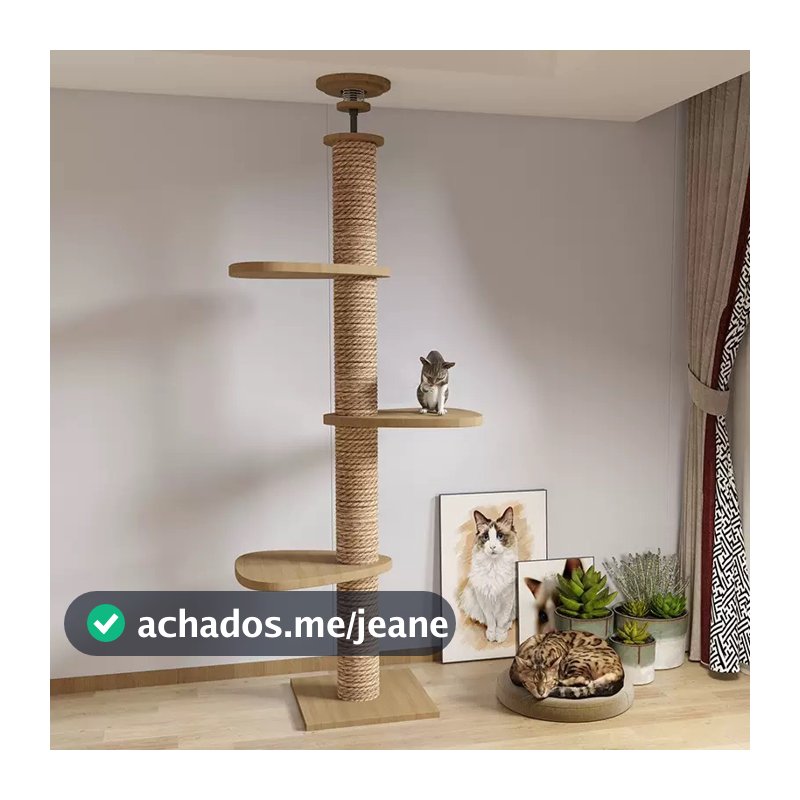 Mega Torre Arranhador Gato De Parede Vertical C/ Sisal 230cm-290cm /Acrilico