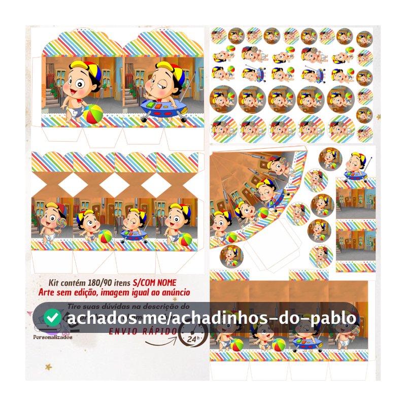 KIT COM 180/90 ITENS LEMBRANCINHAS S/COM NOME TEMA: KIKO TESOURO DA MAMÃE(Envio Rápido)