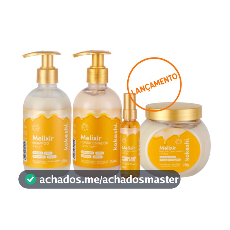 Kit Shampoo + Condicionador + Máscara + Sérum Melixir Kokeshi