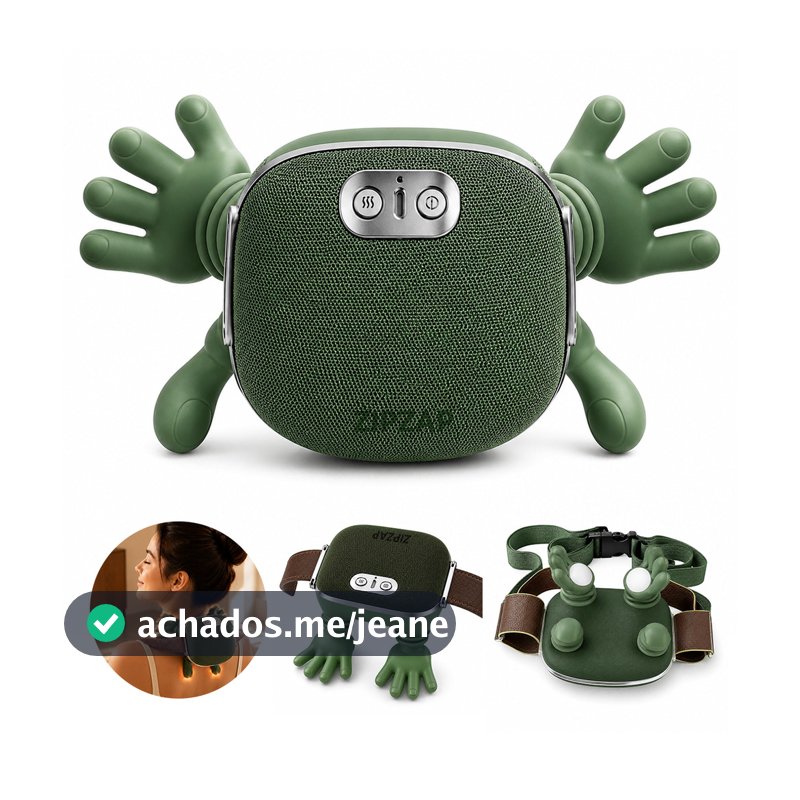 Massageador Elétrico Pescoço e Ombros 4 Dedos com Aquecimento Sem Fio FUSHANG