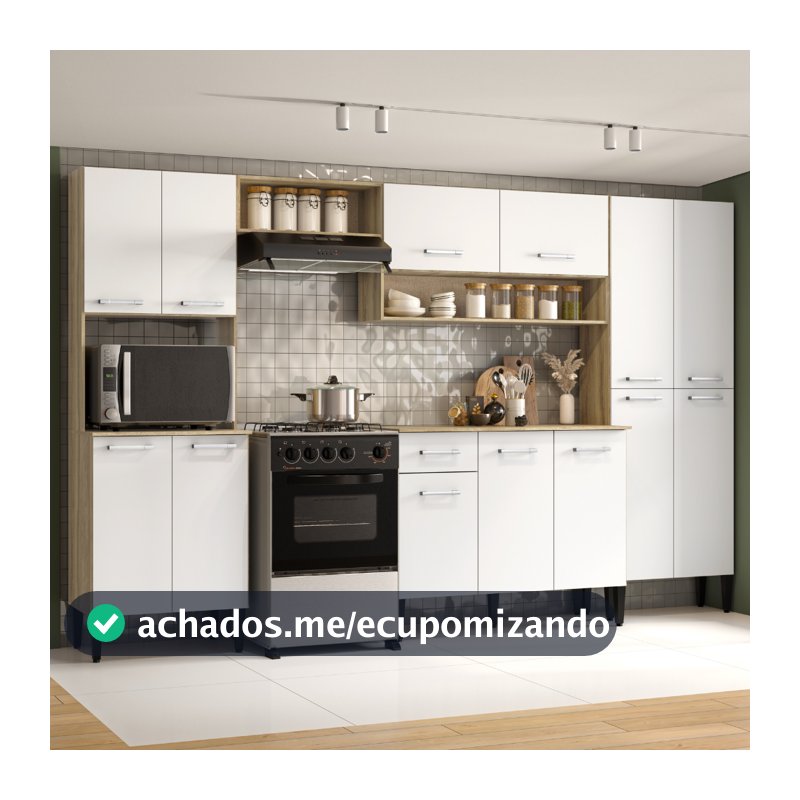 Cozinha Completa Arizona Plus com Armário e Balcão Carraro
