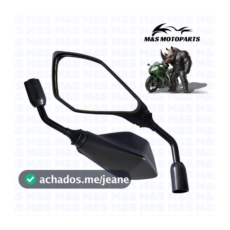 Retrovisor Z400 Honda Mini Pequeno Haste Curta Fixo - Kawasaki Lente Convexa