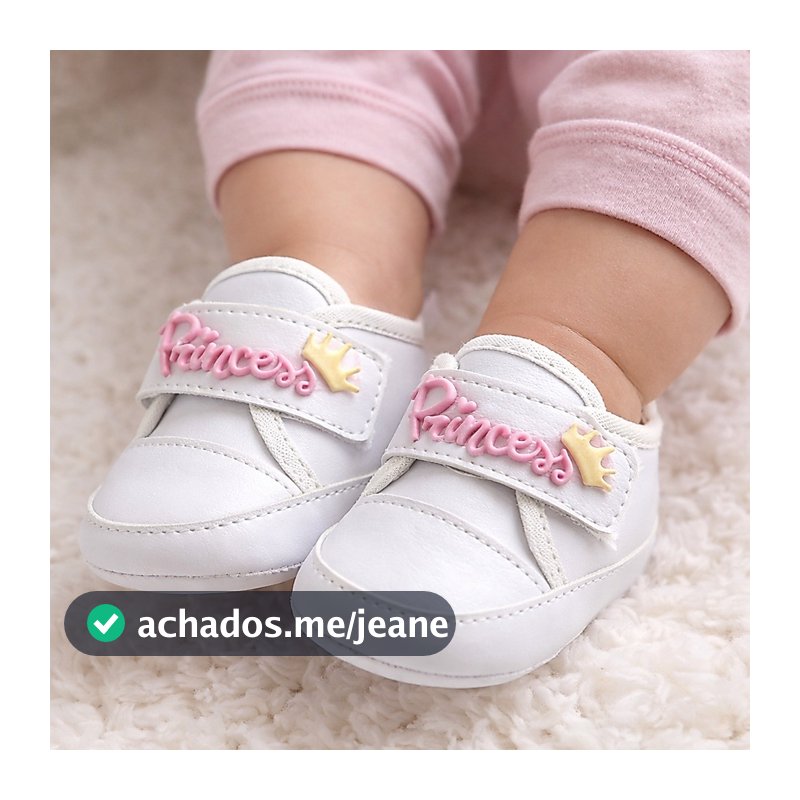 Tênis Ponta Velcro Menina Com Aplicação Emborrachado Linha Baby