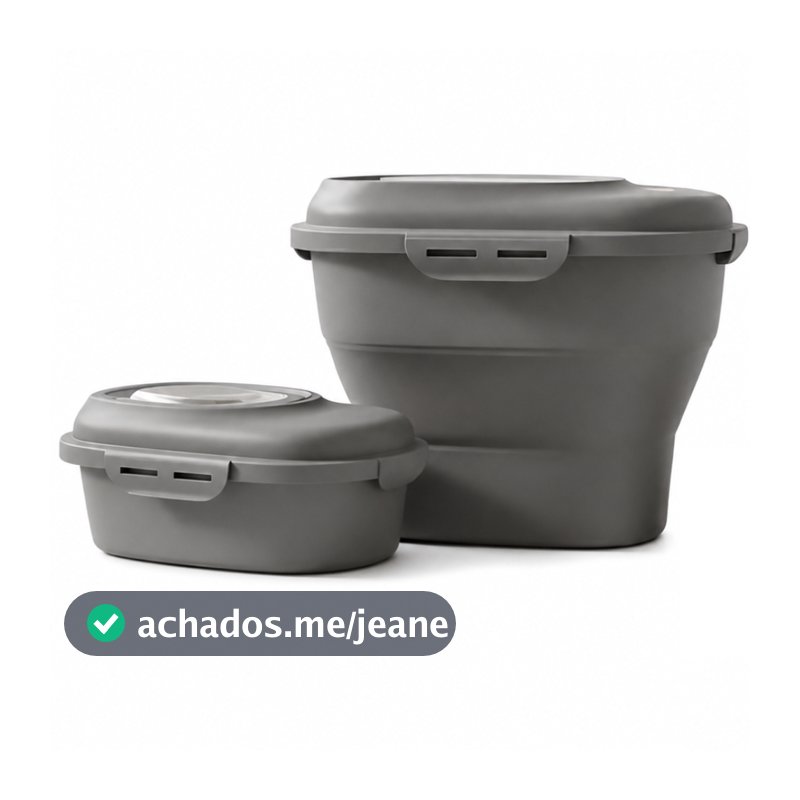 Porta Ração Retrátil Evolution com Tampa Vedada Rodinha Para Pets Cachorro Gato I Opções 5kg 10kg