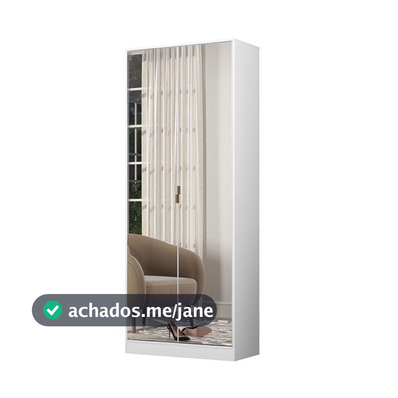 Sapateira Multiuso Grife Branco com Espelho - Demóbile