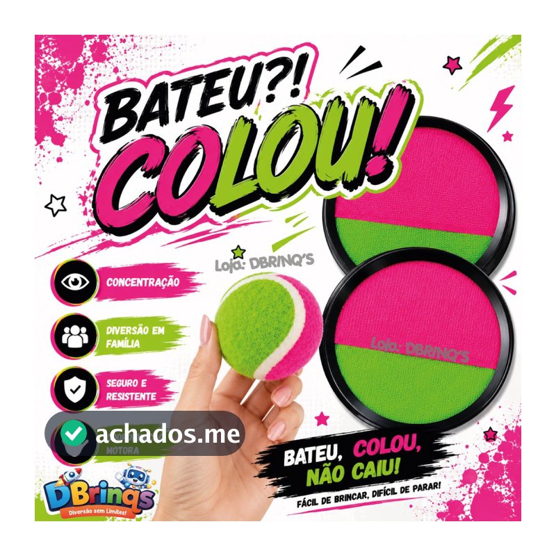 Kit Raquete Frescobol Bateu Colou Peteca Tênis C/ Bolinha Bate Gruda Binquedo Menino e Menina