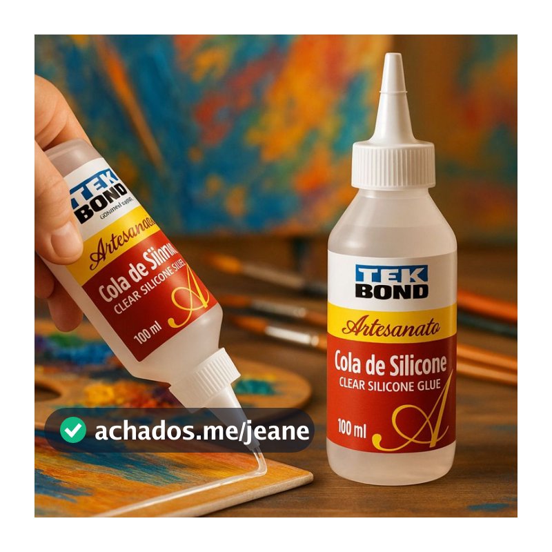 Cola Silicone Líquida 100ml Transparente  – Resistente, Fácil Aplicação, Uso Escolar e Profissional Papel Eva Plástico