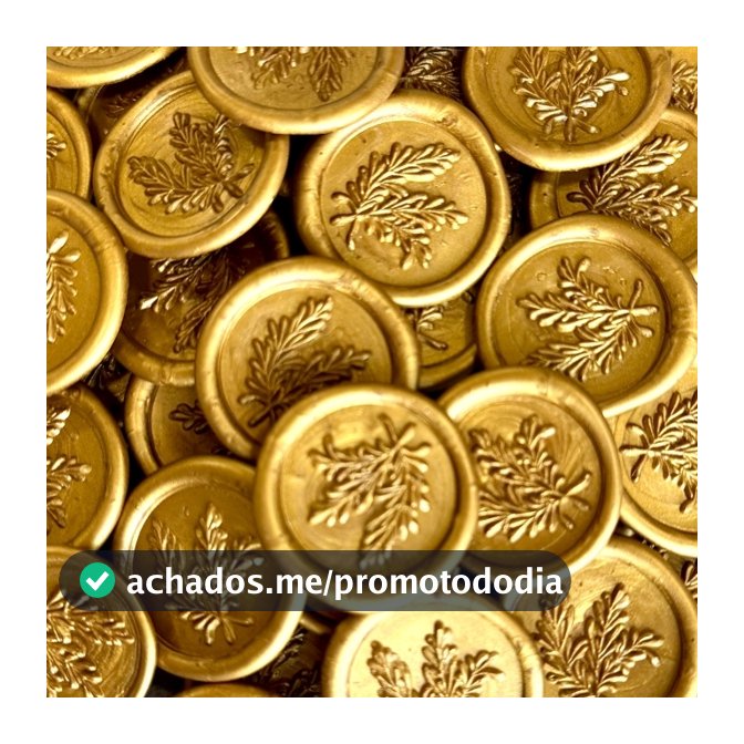 Lacre de Cera Modelos Diversos Dourado Perolado para Convites e Lembrancinhas Com fita dupla face