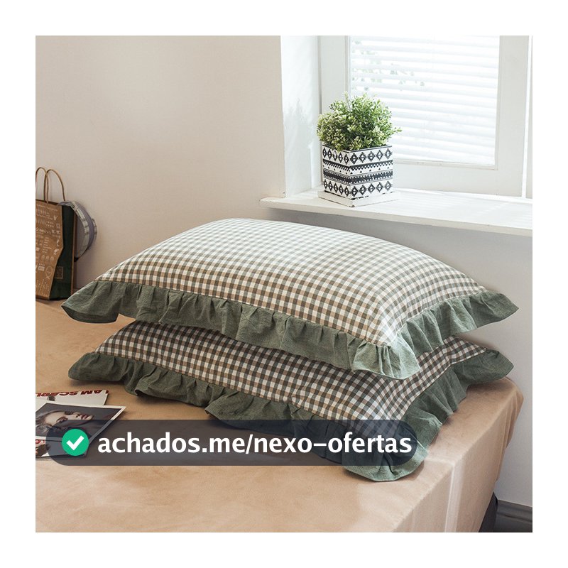 Par De Fronha Simples De Renda De Algodão | Lavado Classe A 48x74cm , Capa De Almofada Única Com Borda Requintada
