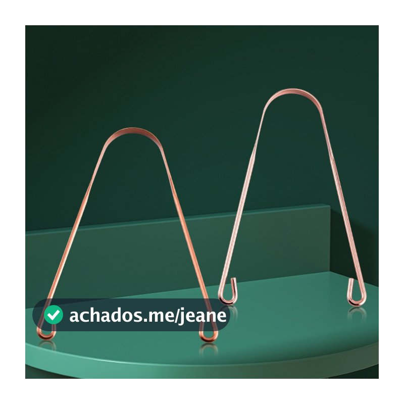 2 Kit Para Raspagem Lingual Higiene Saúde Bucal Raspador Língua 100% Cobre Puro Higienizador