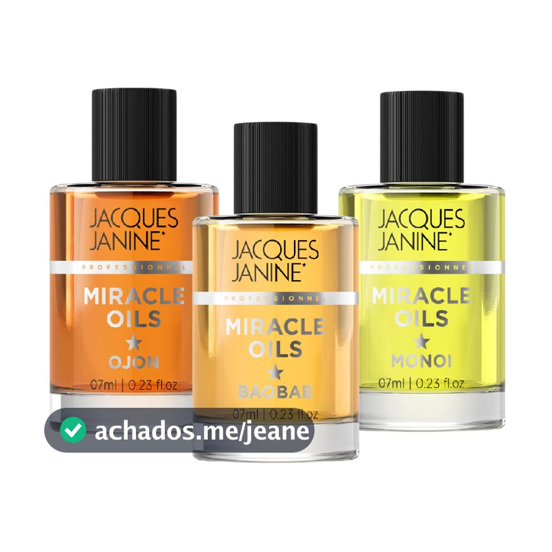 Kit Jacques Janine 3 Óleos Reparadores Pontas Miracle Oils Cronograma Capilar 7ml