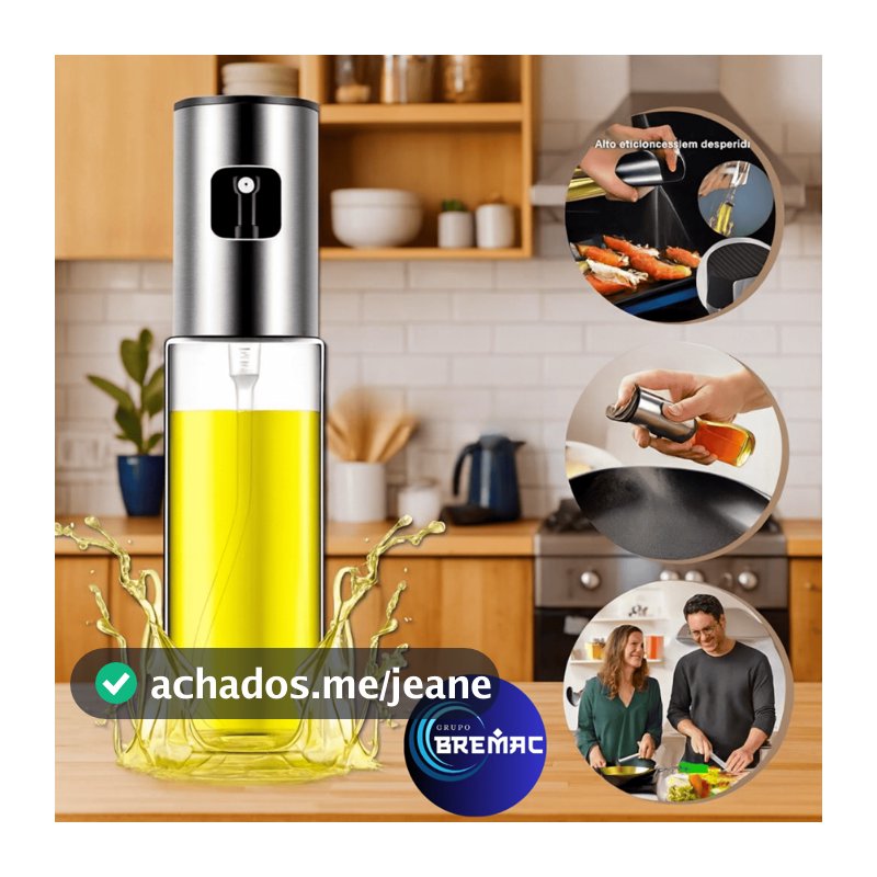 Spray Borrifador De Azeite, Óleo E Vinagre 100ml Galheteiro De Vidro Pulverizador Cozinha Gourmet